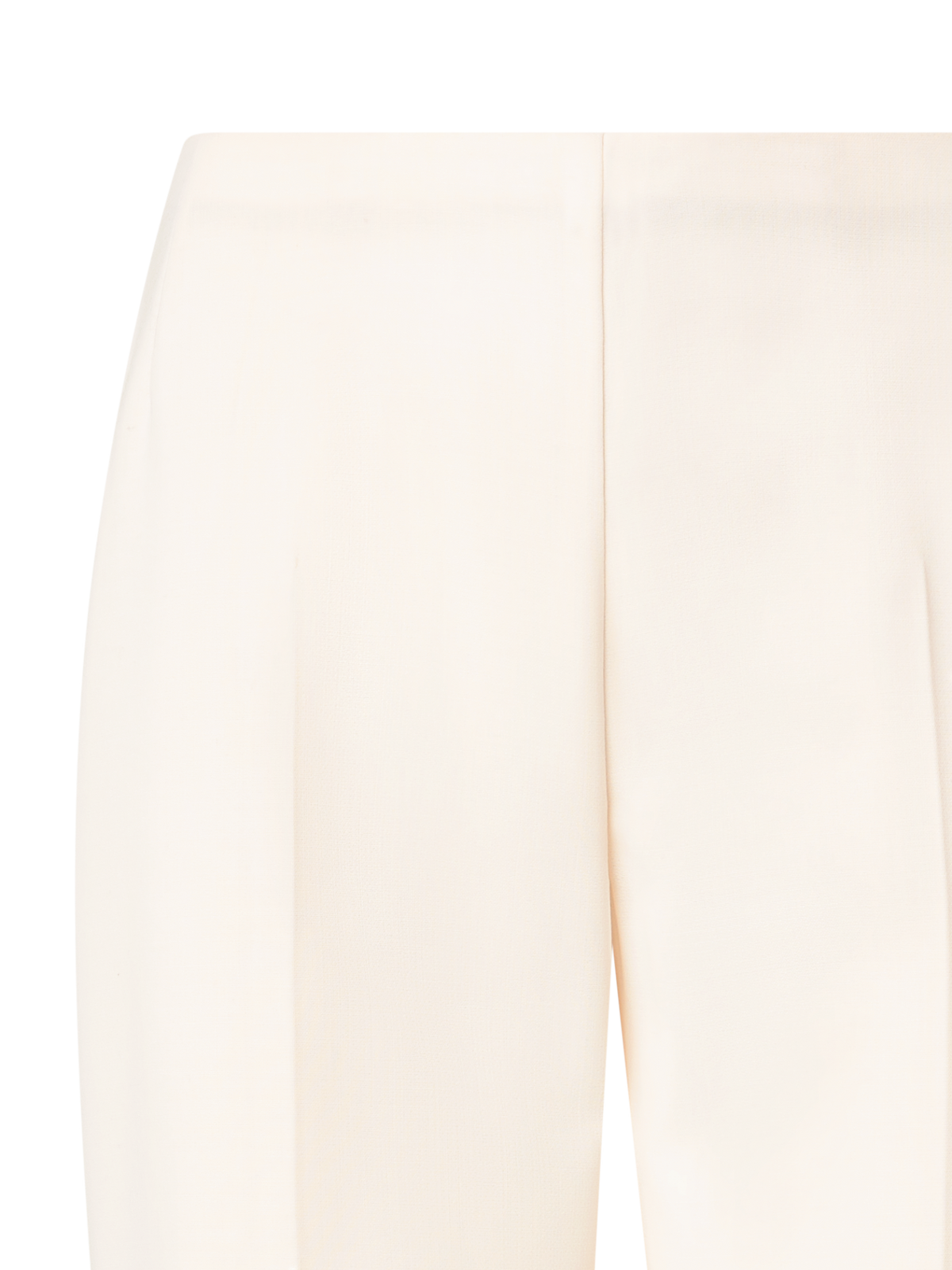 Designer Straight Wool Double-Face Pants - ecru - white