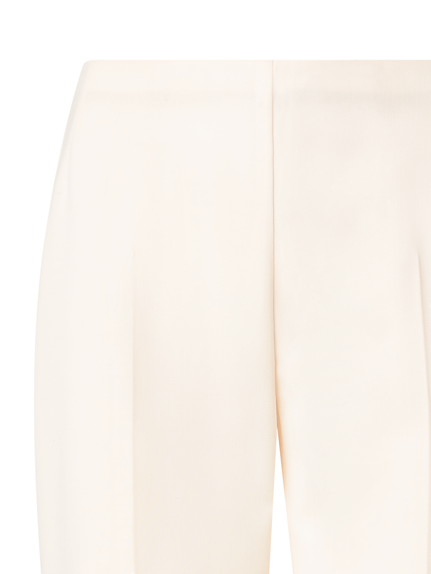 Designer Straight Wool Double-Face Pants - ecru - white
