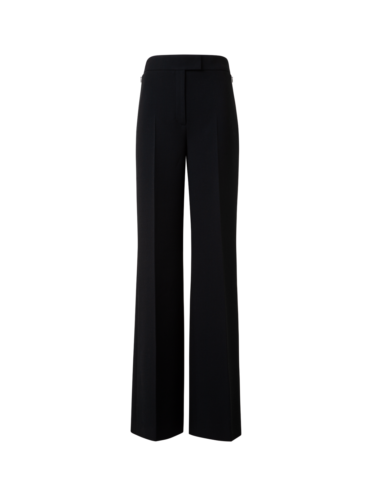Designer Wide Wool Double-Face Pants - black