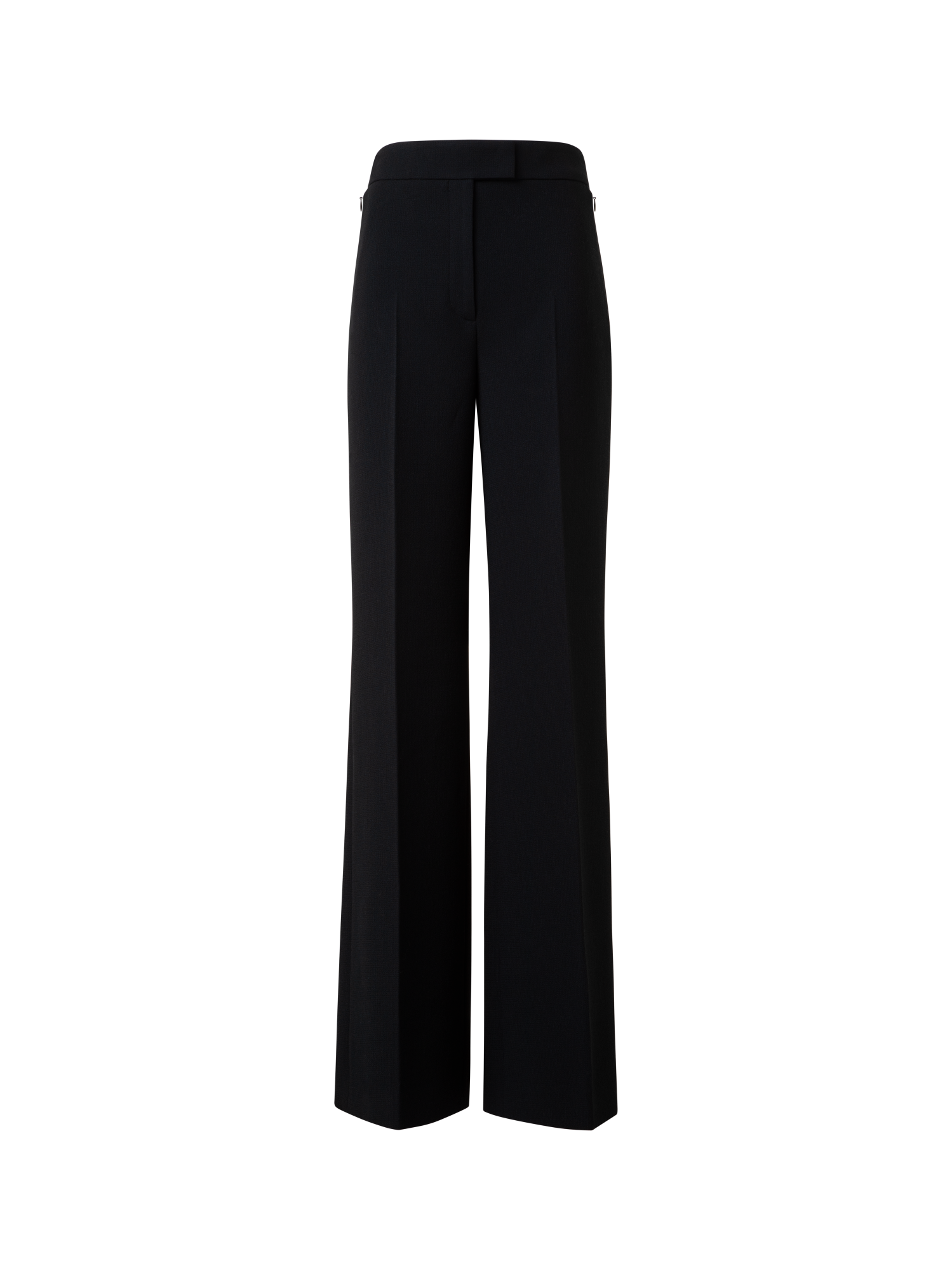 Designer Wide Wool Double-Face Pants - black