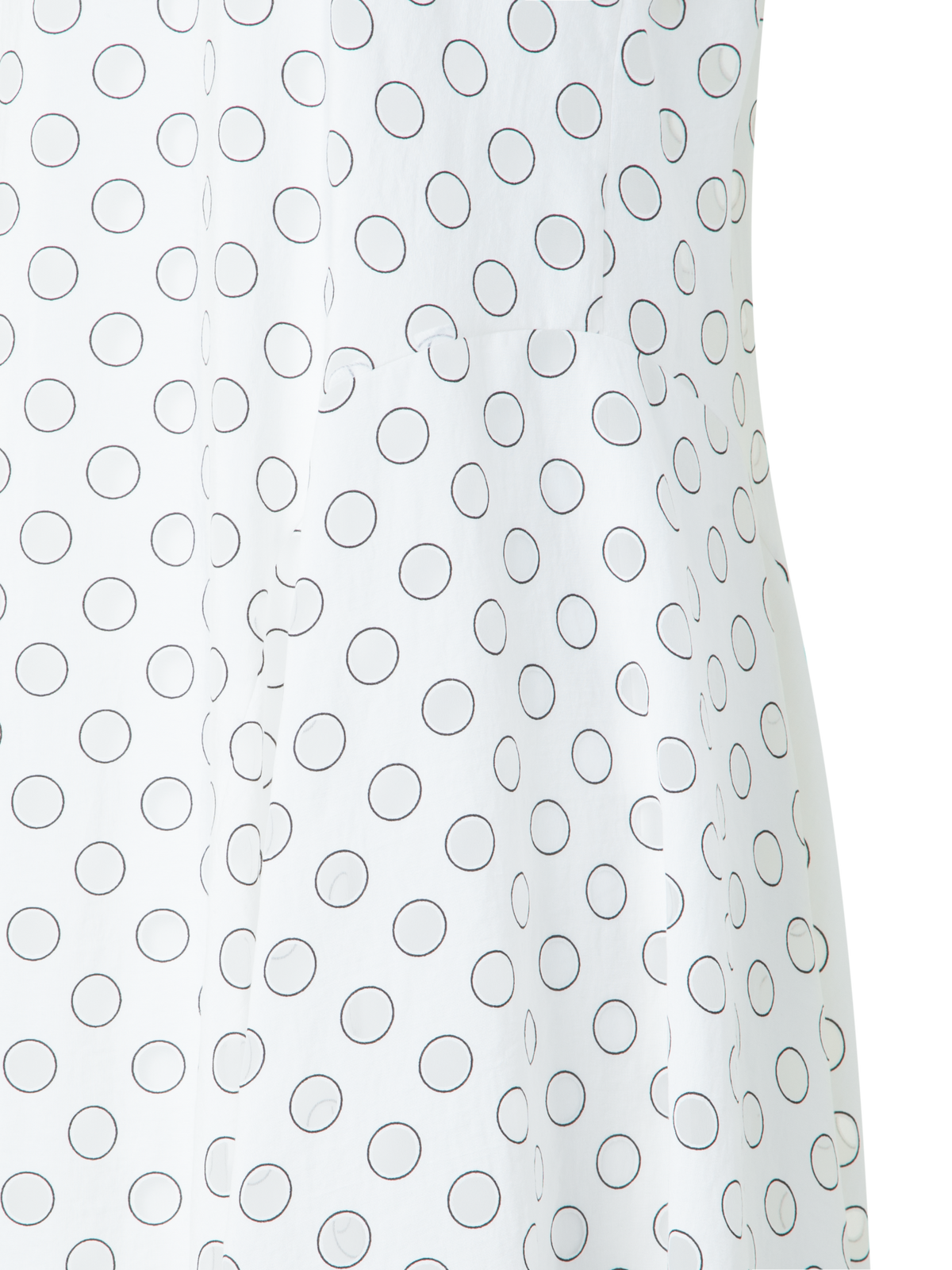 Designer Polka Dot Organzino Midi Dress - neutral - ecru - white
