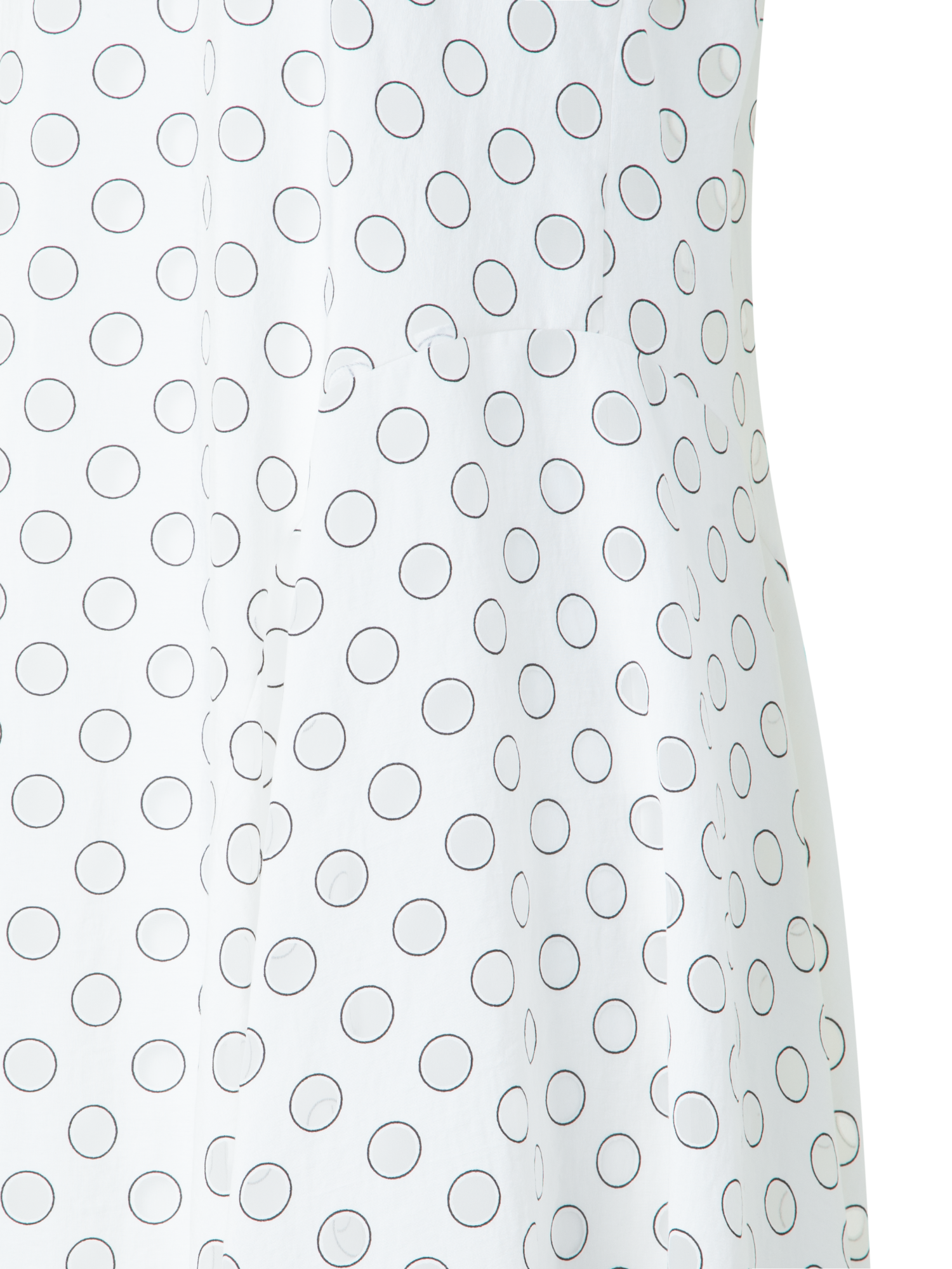 Designer Polka Dot Organzino Midi Dress - neutral - ecru - white