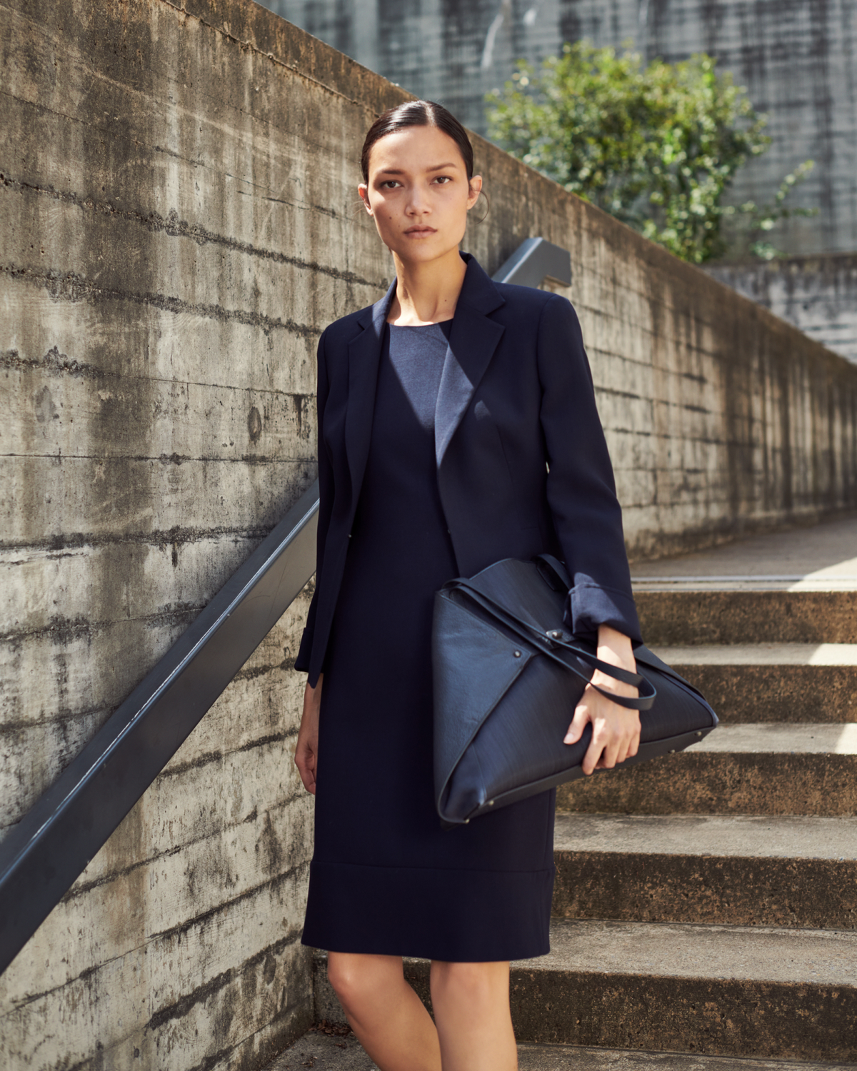 Designer Wool Double-Face Jacket - navy - blue #editorial