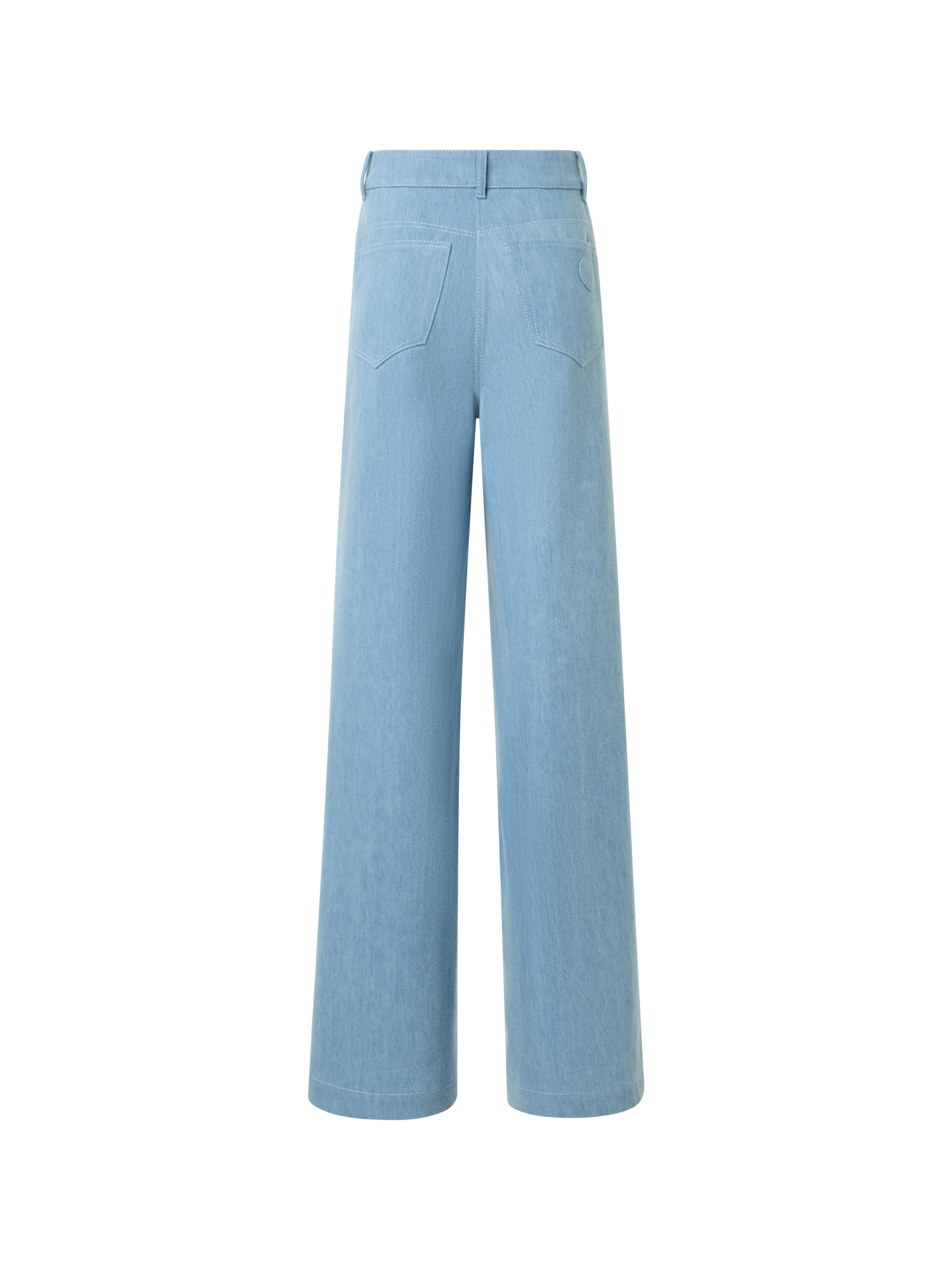 Designer Cooper Wide Leg Stretch Cotton Denim Pants - blue