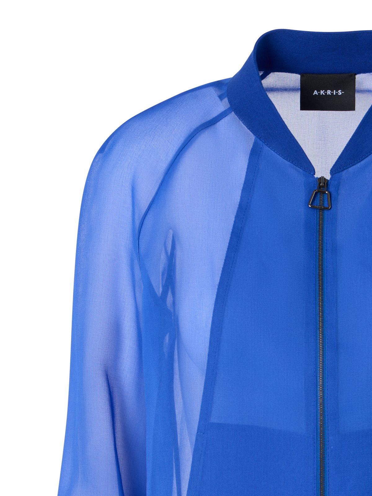 Designer Harina Lightweight Blouson in Silk Organza - blue