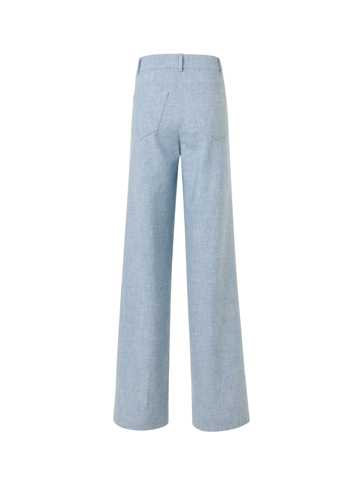 Designer High Rise Wide Leg Pants in Brushed Winter Denim - blue