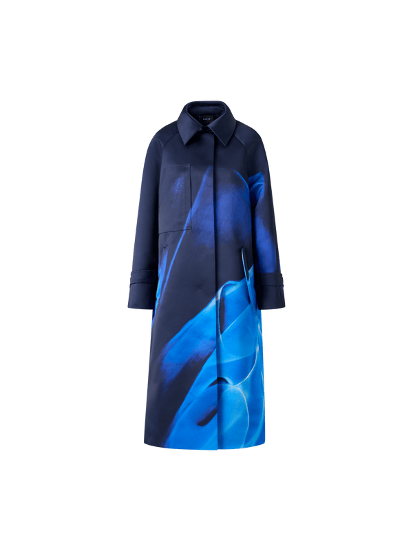 Designer Oversized Coat in Alyson's Cyanotype Print - blue - multicolor