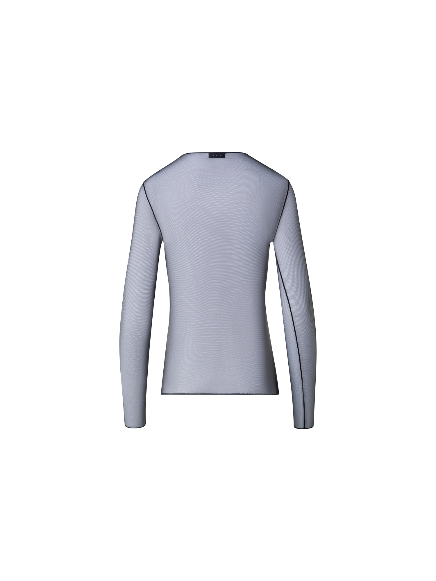 Designer Long Sleeve Sheer Mesh Layering Top - black