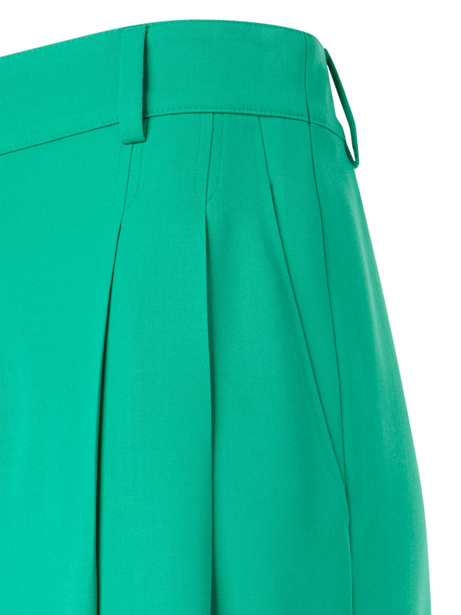 Designer Cassie Flared Wide-Leg Pants in Wool Gabardine - green