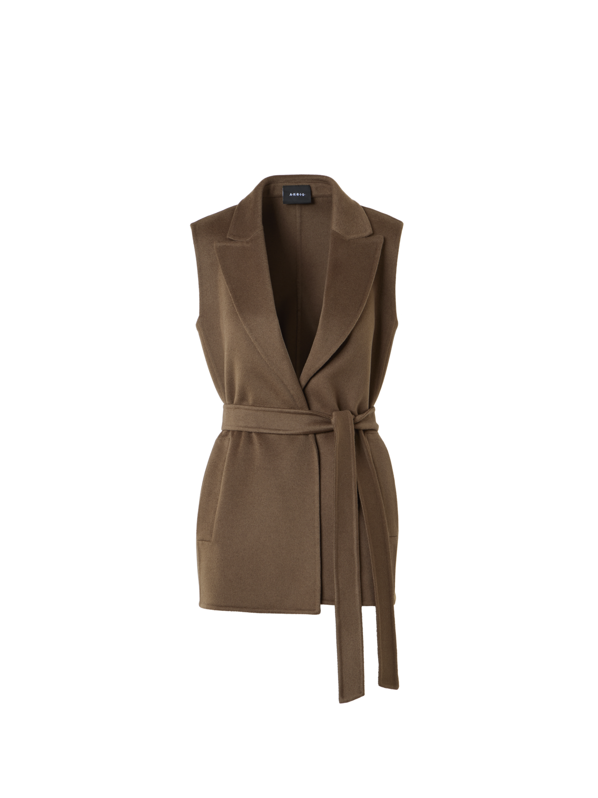 Designer Short Duo Coat - Cashmere Vest and Bolero - brown