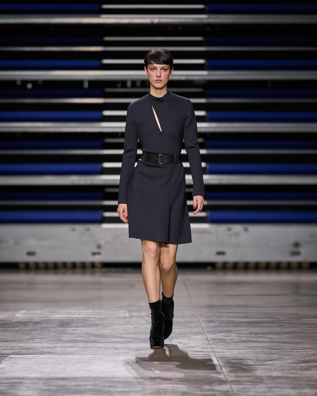 Designer Techno Neoprene Dress - black #editorial