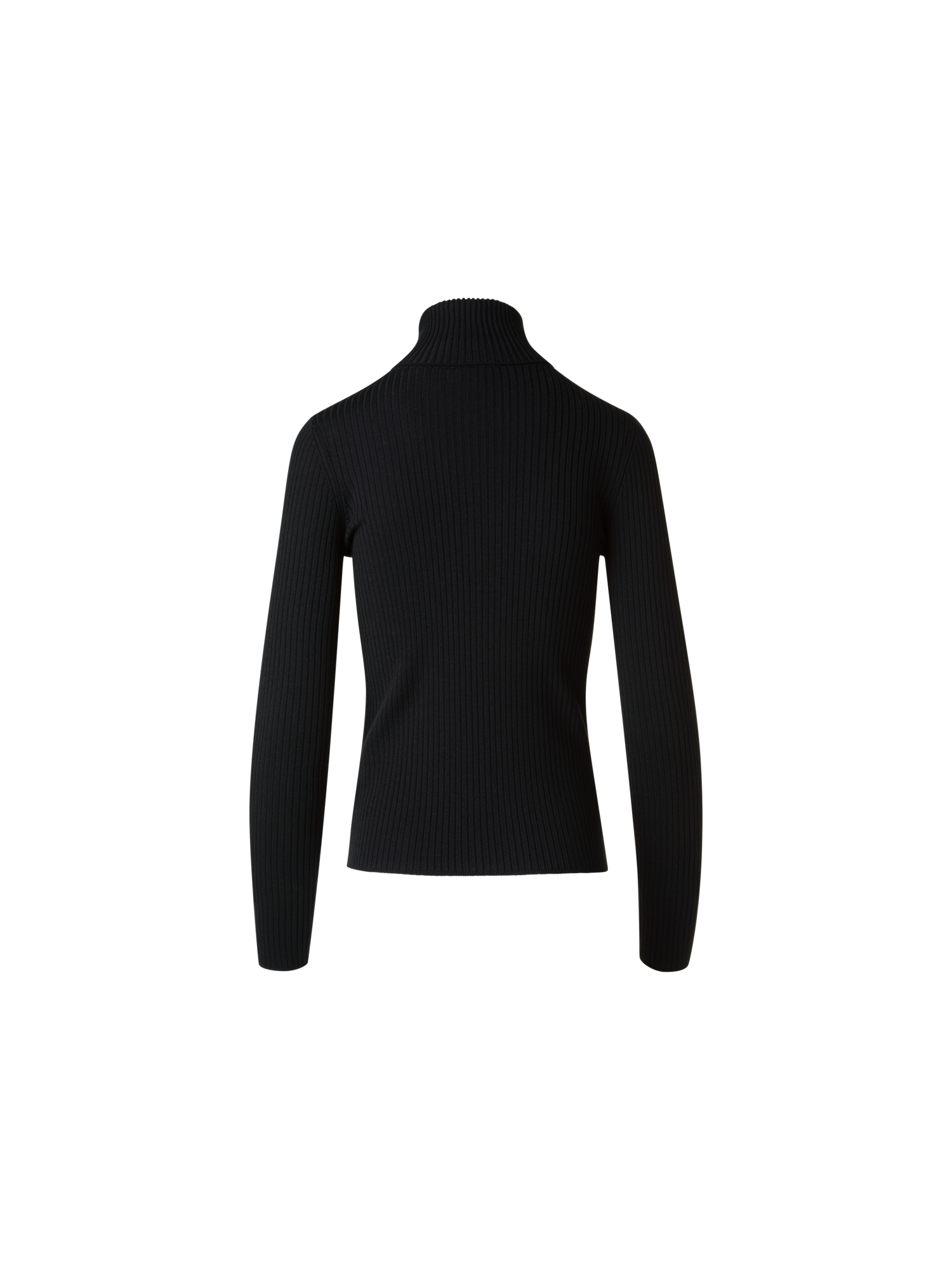 Designer Sailor Collar Merino Wool Rib Half-Zip Sweater - black - neutral