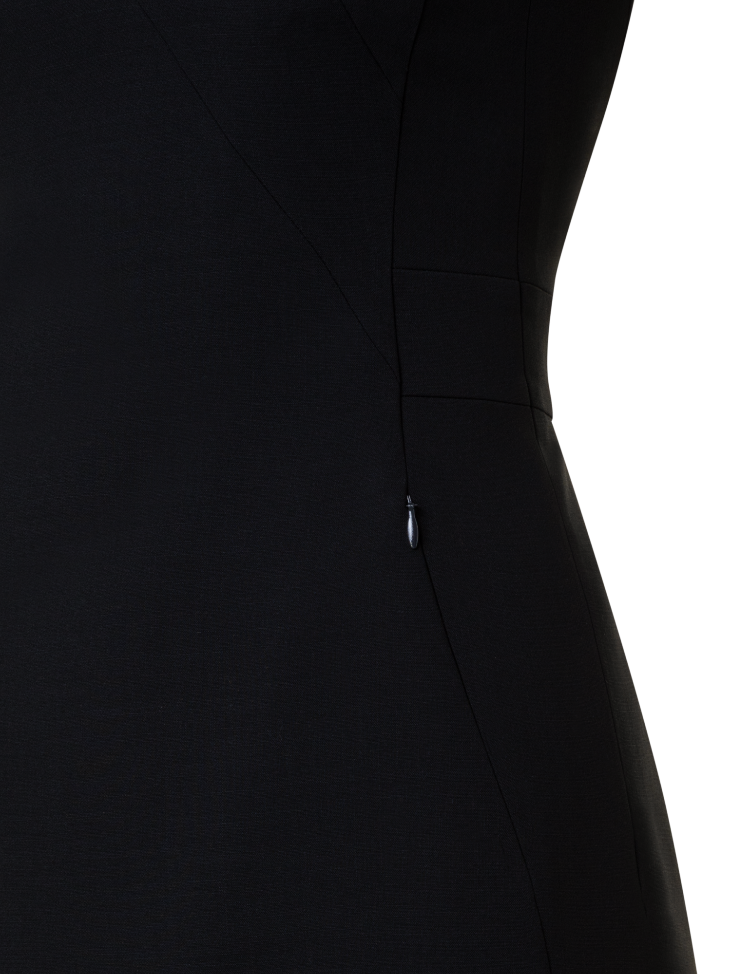 Designer Sleeveless Wool Double-Face Sheath Dress - black