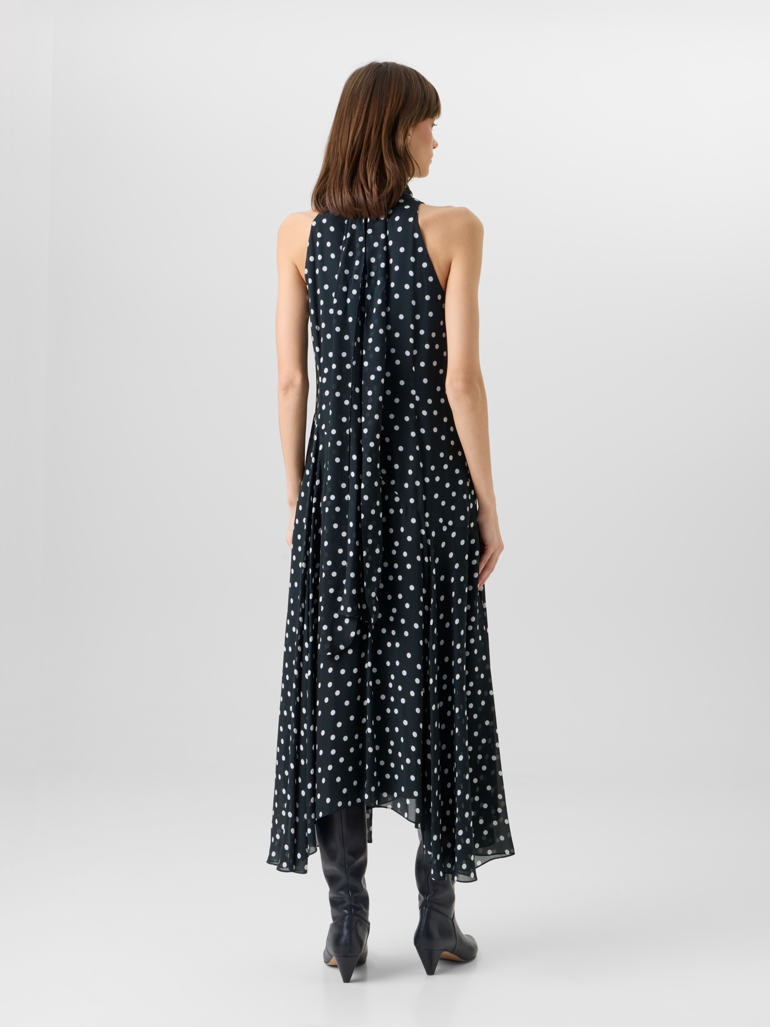 Designer Sleeveless Viscose Georgette Midi Dress - multicolor 