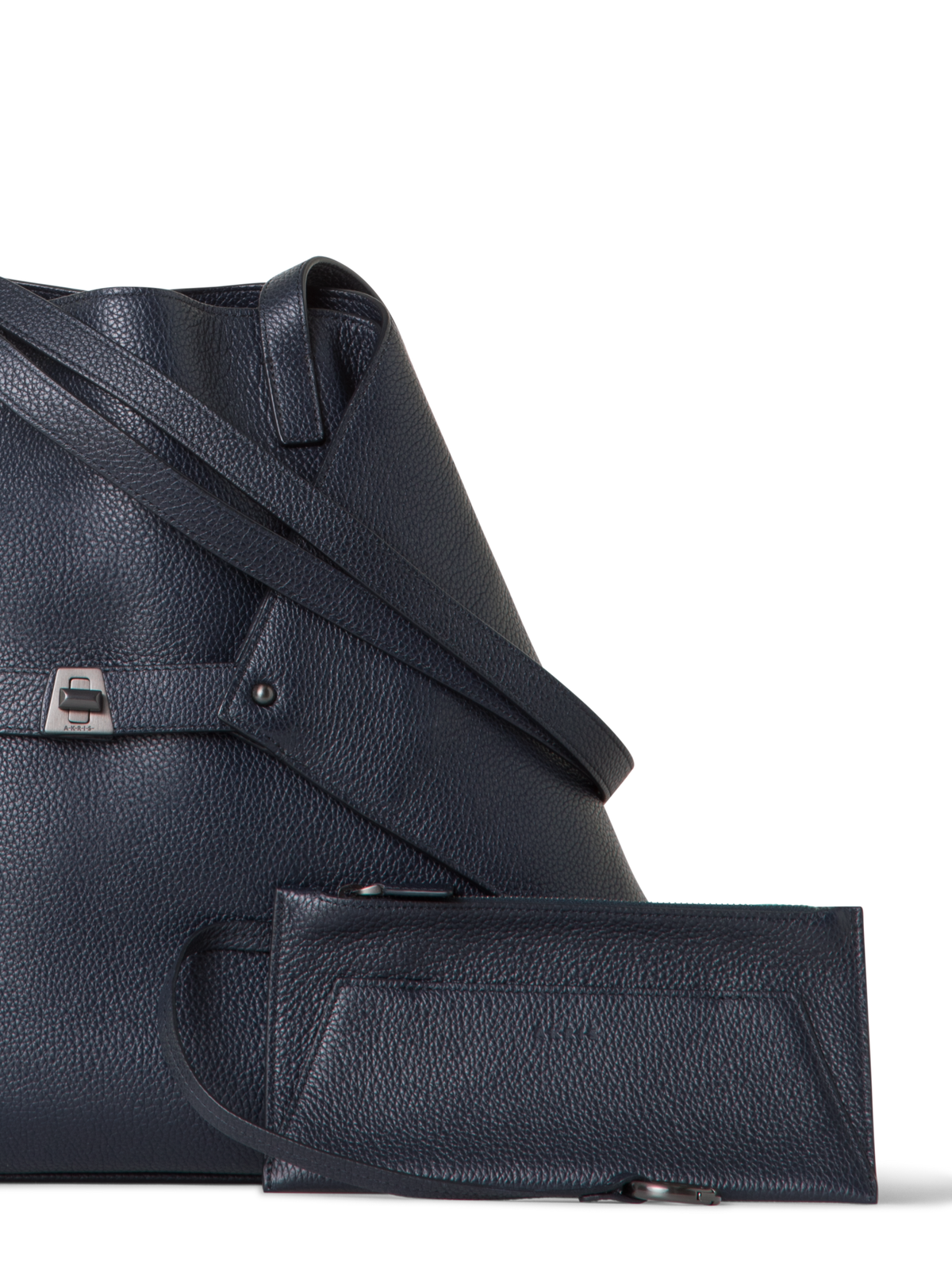 Designer Ai Medium Shoulder Tote - navy - blue