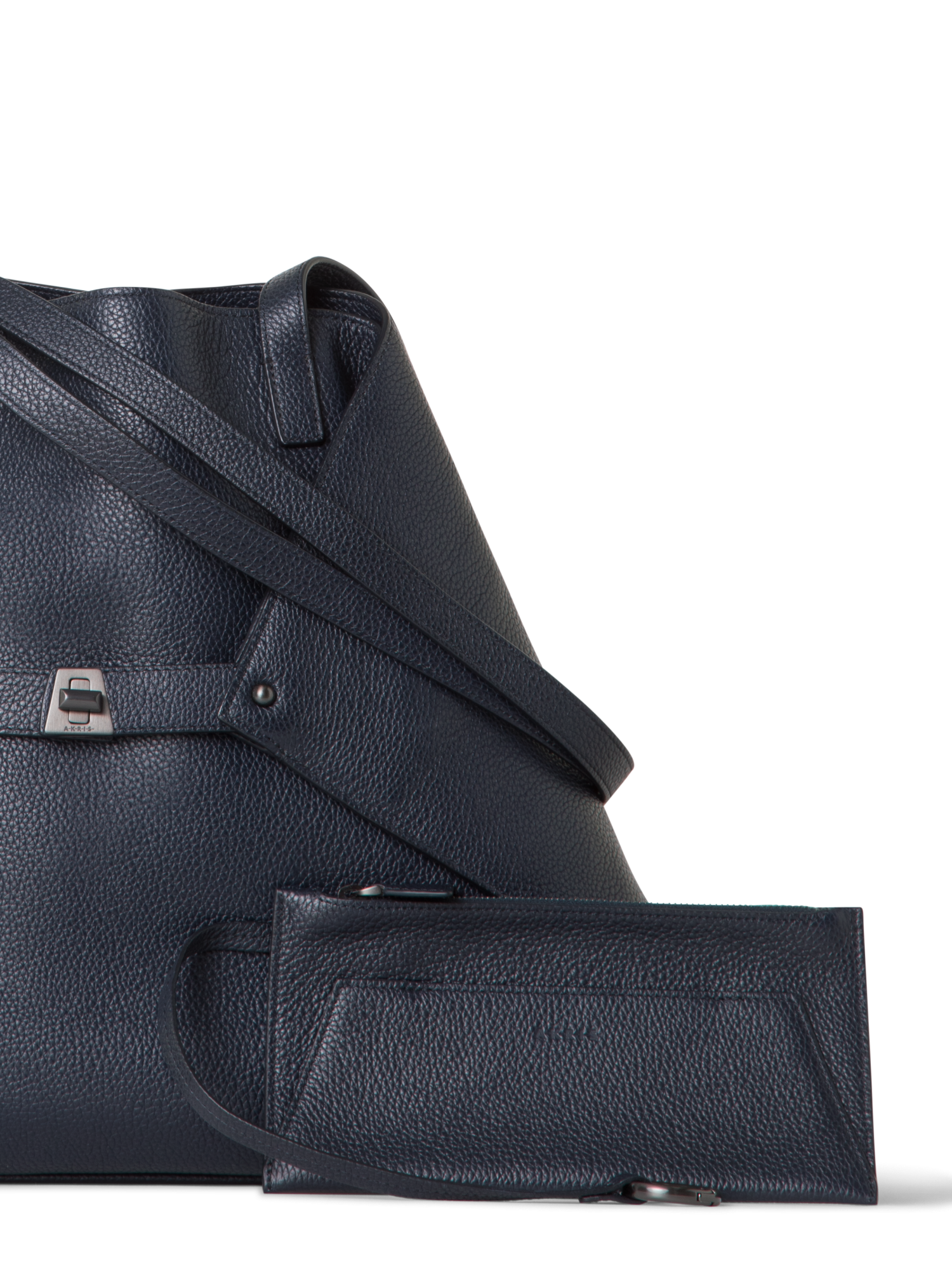 Designer Ai Medium Shoulder Tote - navy - blue