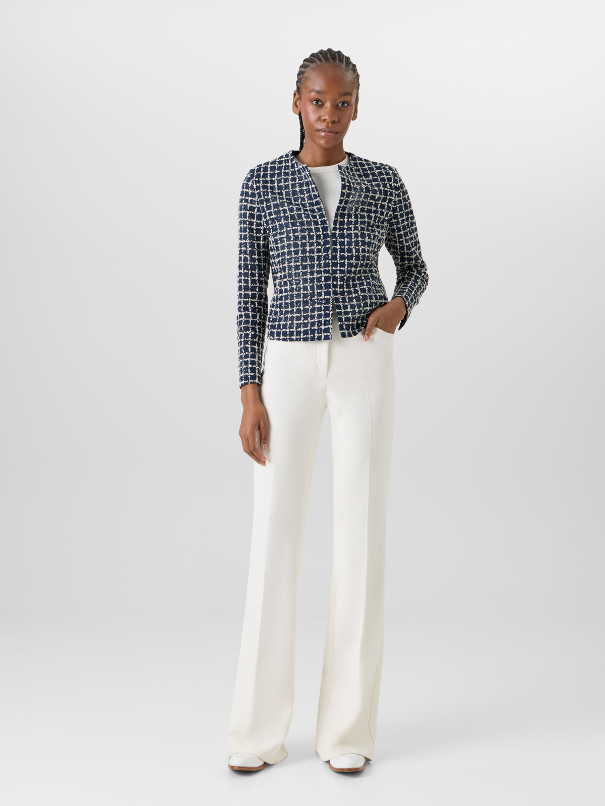 Designer Akio Short Jacket in Cotton Blend - multicolor #editorial