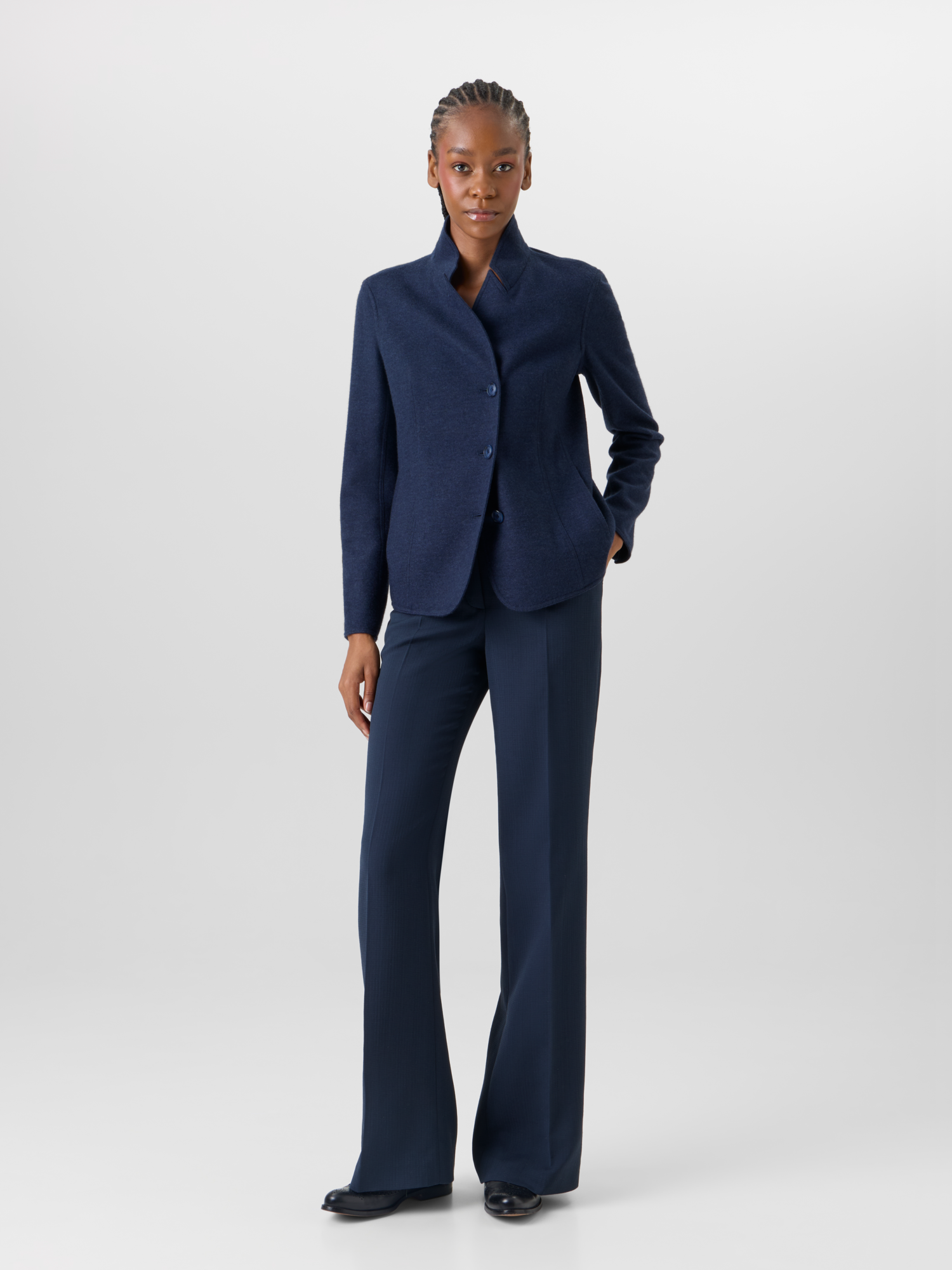 Designer Florine Wide-Straight-Leg Pants - navy 