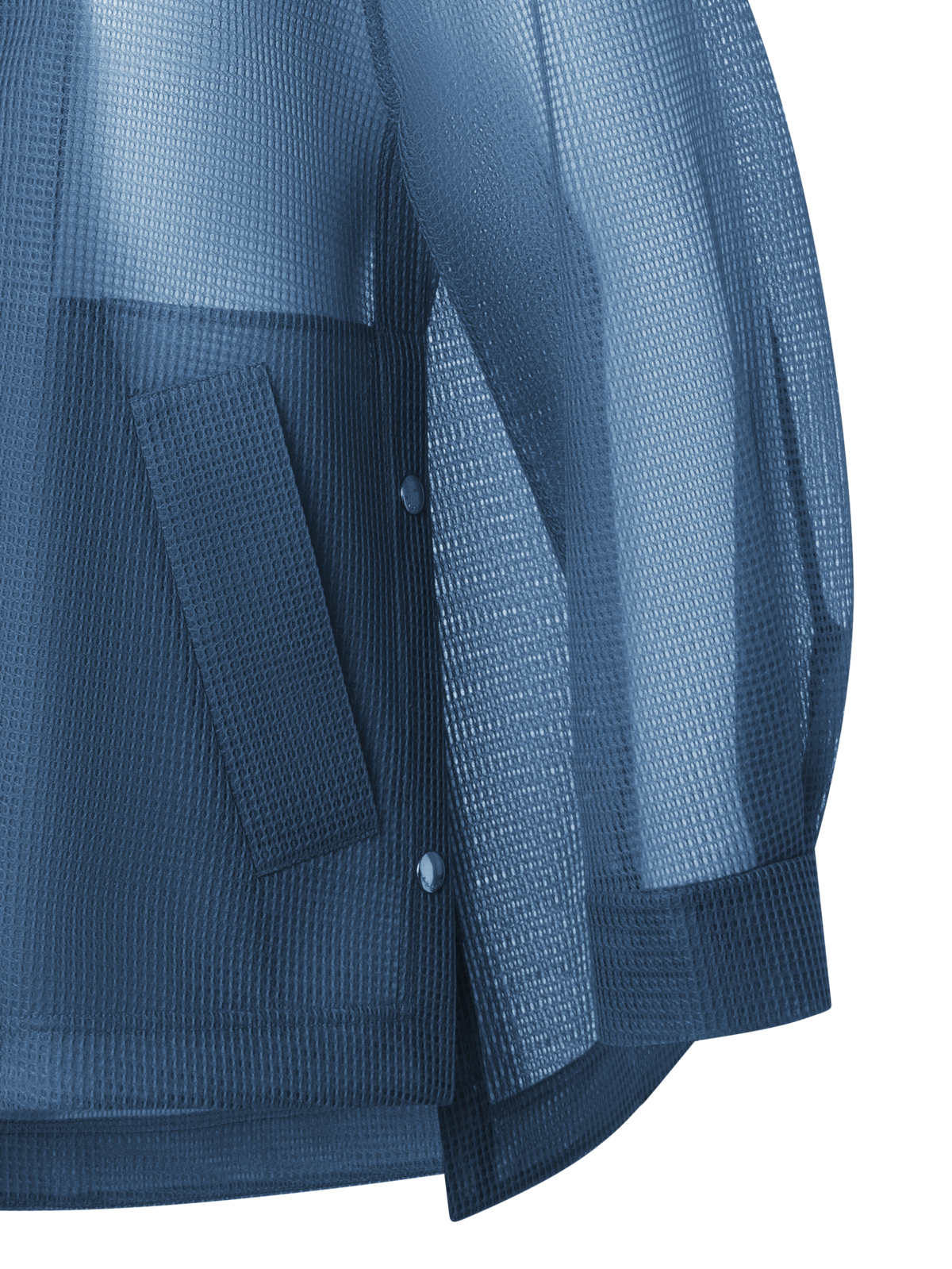 Designer Oversized Water-Repellent Parka in Techno Grid - blue