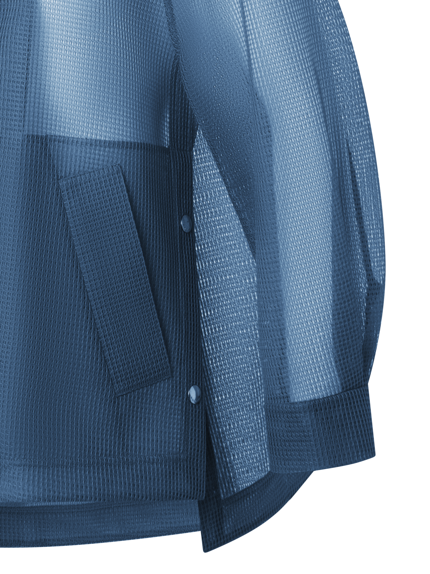 Designer Oversized Water-Repellent Parka in Techno Grid - blue