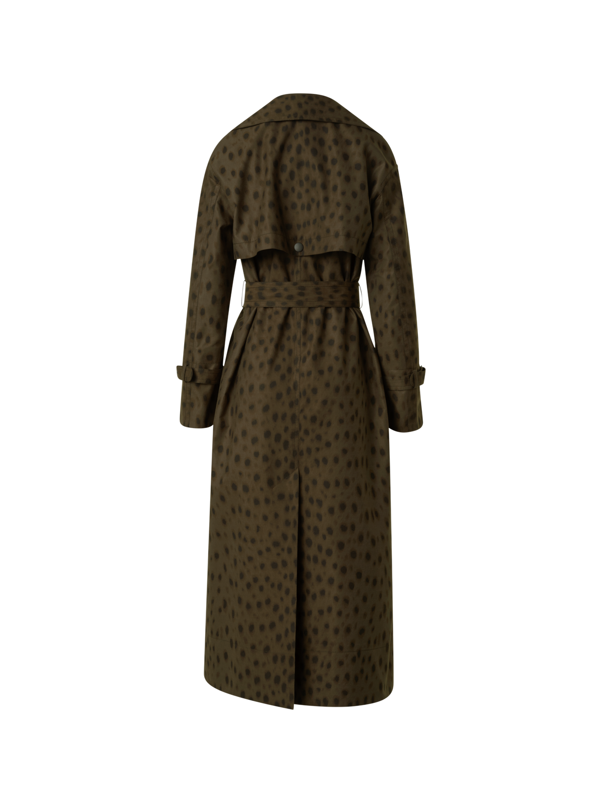 Designer Maxi Trench Coat in Leopard Print - neutral - brown