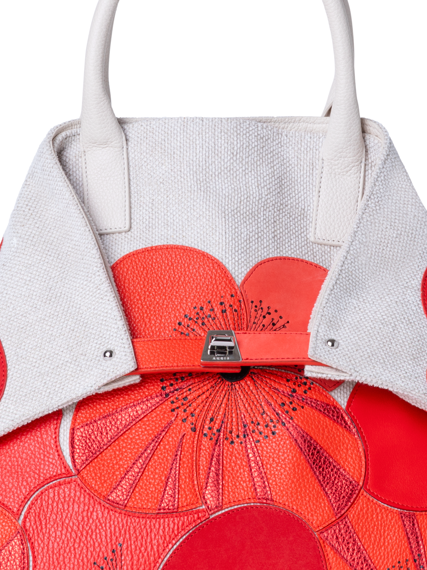 Designer Ai Medium Top Handle Tote - multicolor - red