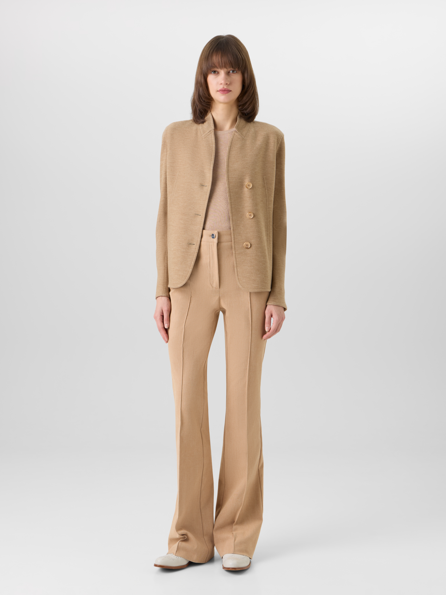 Designer Lima Short Jacket in Cashmere-Jersey - brown 