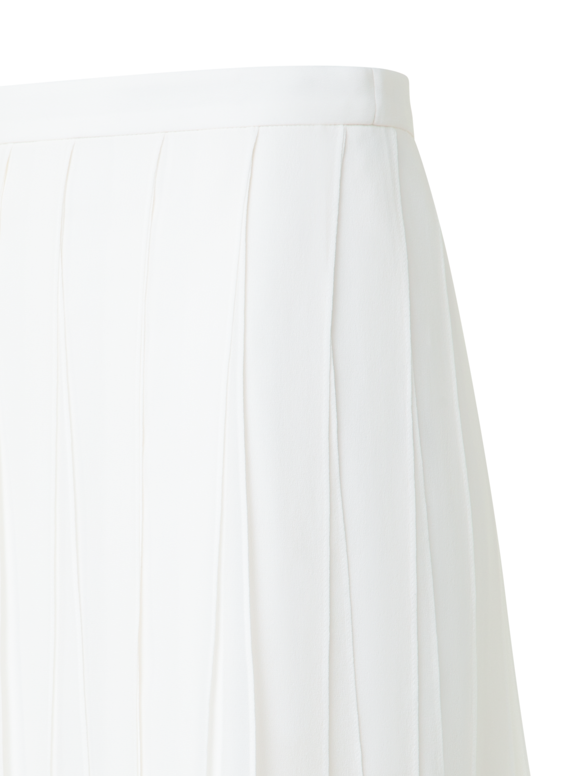 Designer Short Silk Skirt with Flowing Ribbons - neutral - ecru - white