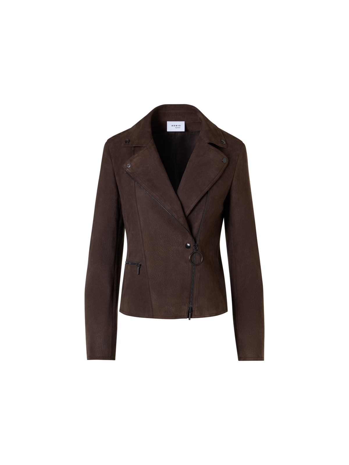 Designer Short Motorbike Jacket in Lamb Suede - brown