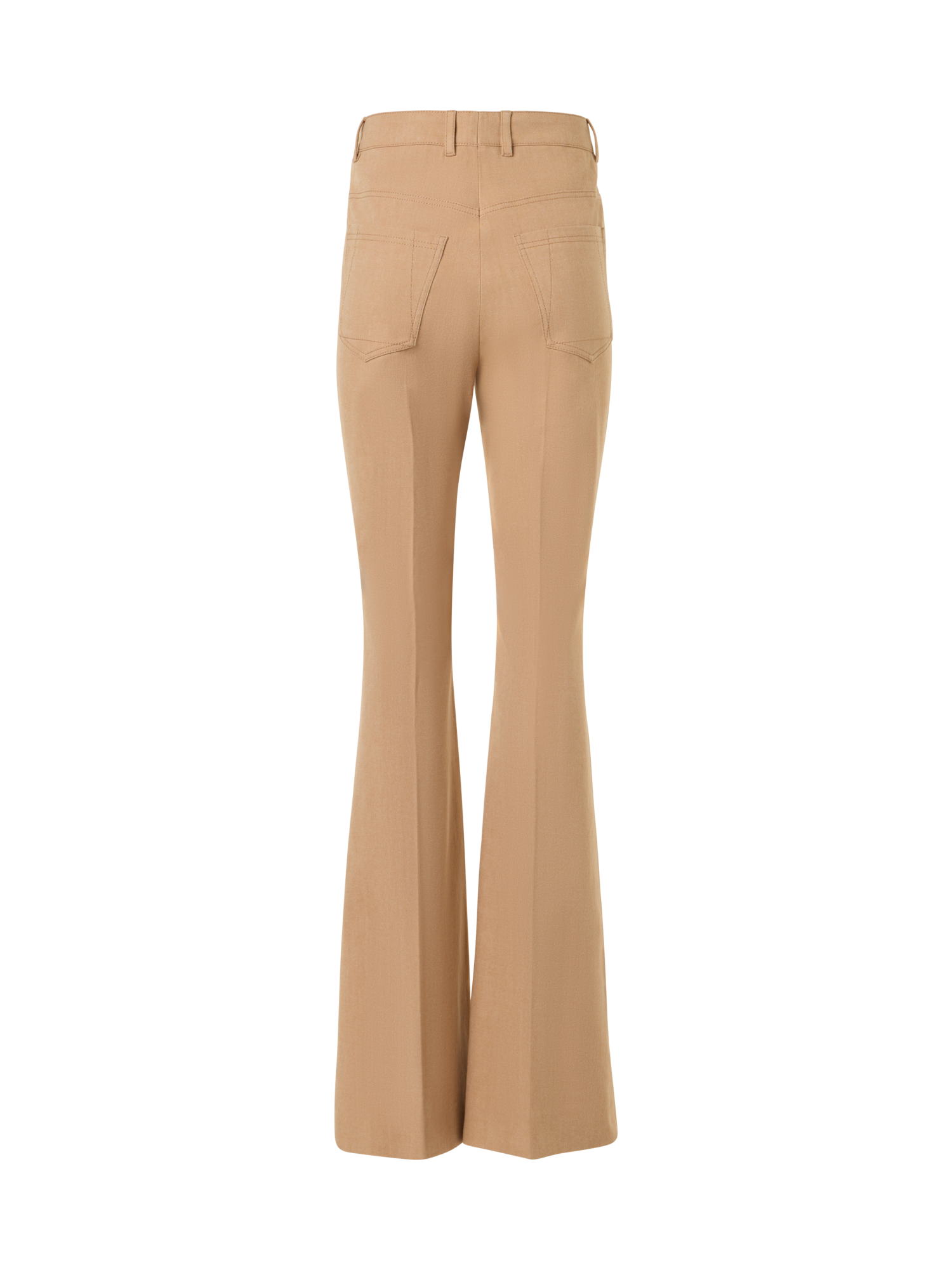 Designer Farid Bootcut Pants in Stretch-Cotton Denim - beige