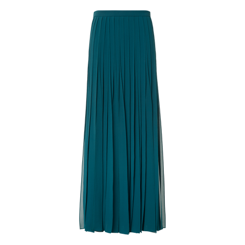 Maxi Silk Skirt with Flowing Ribbons