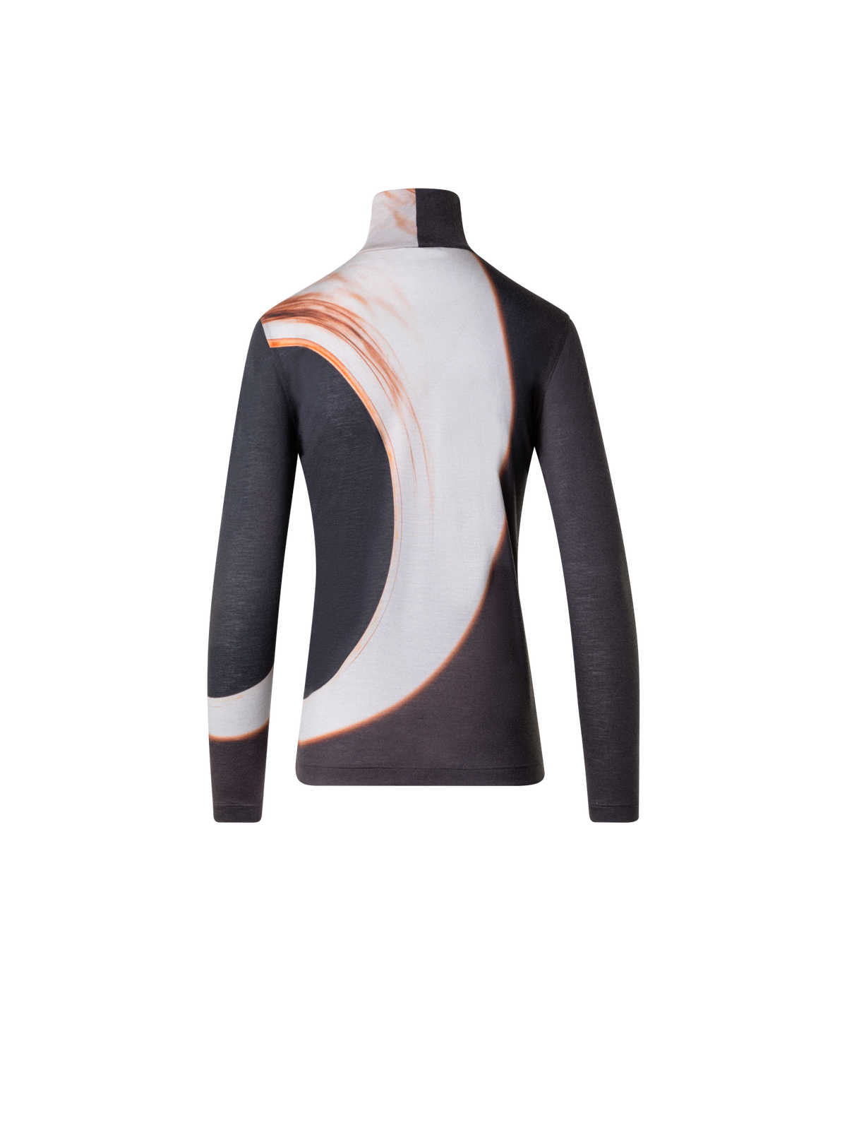 Designer Mock Neck Top with Mocca Loop Print - brown - multicolor