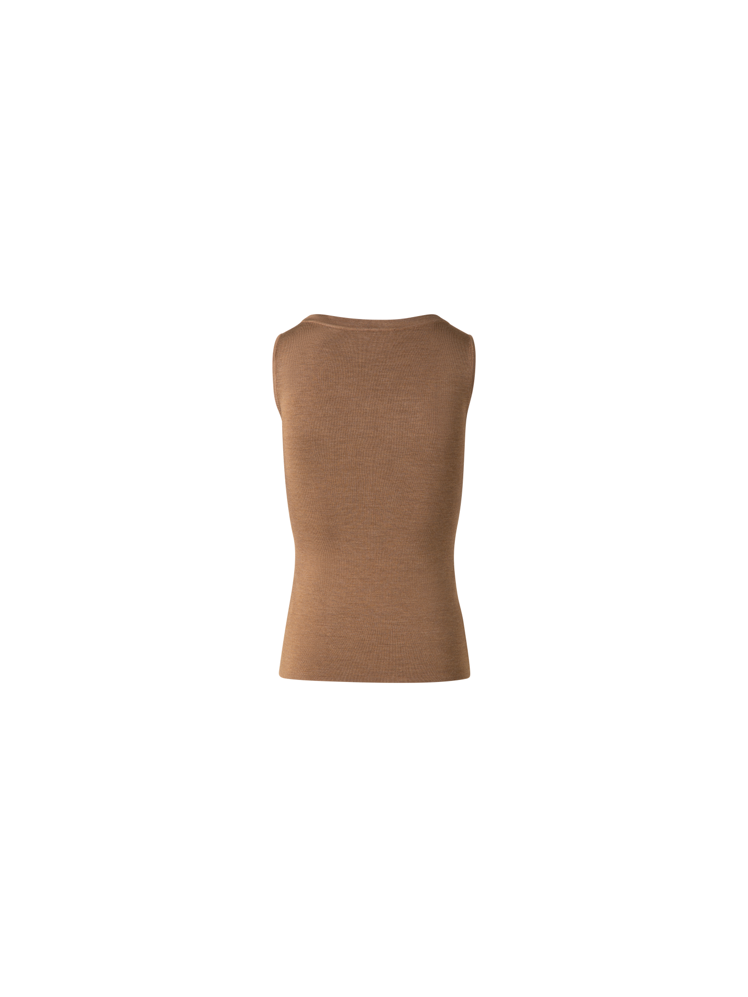 Designer Silk Knit Tank Top - neutral - brown