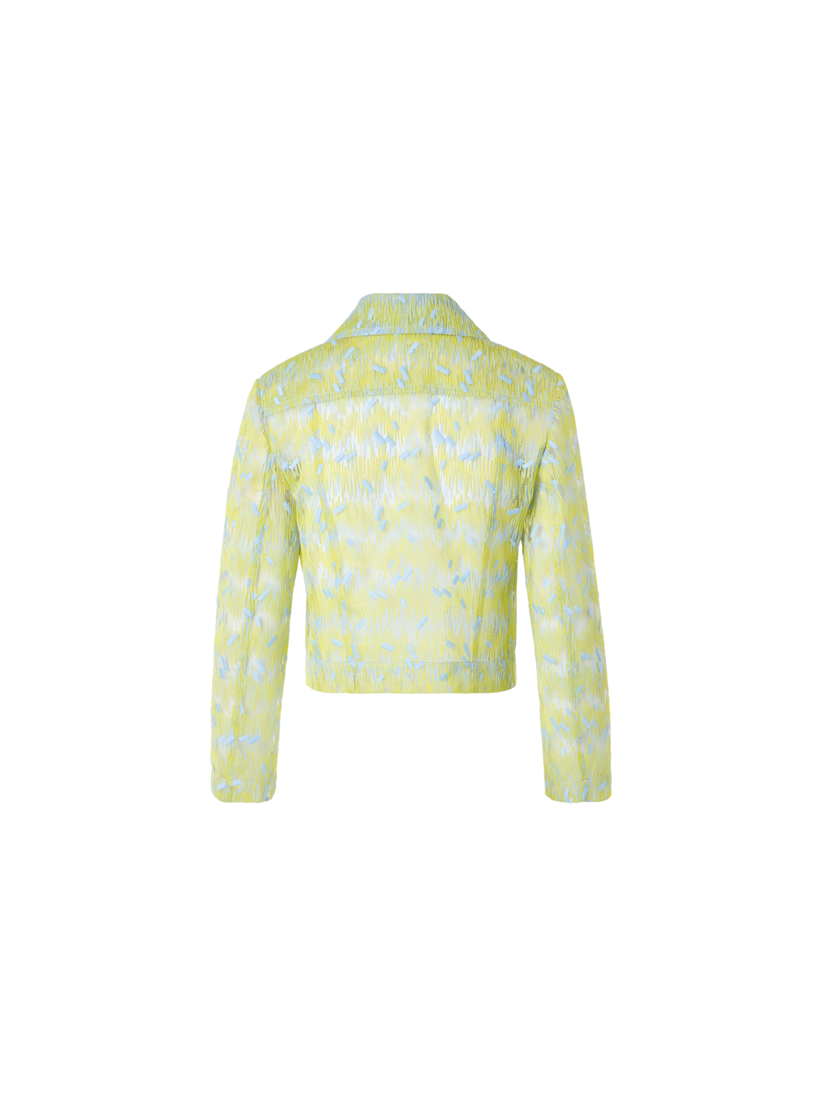 Designer Scribble Dot Embroidered Tulle Biker Jacket