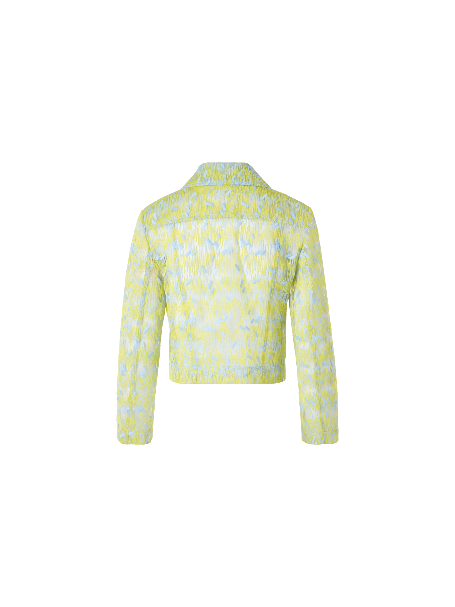 Designer Scribble Dot Embroidered Tulle Biker Jacket