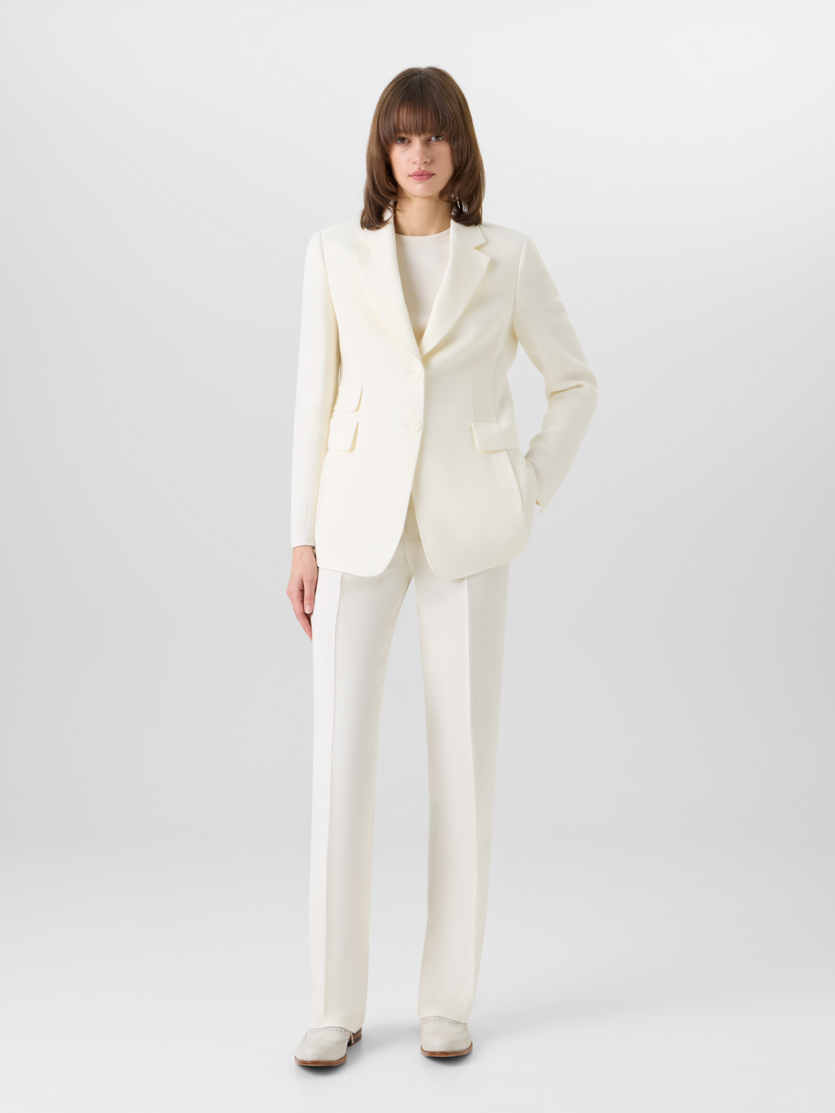 Designer Carl Straight-Leg Pants in Linen-Wool Crêpe Double-Face - ecru #editorial