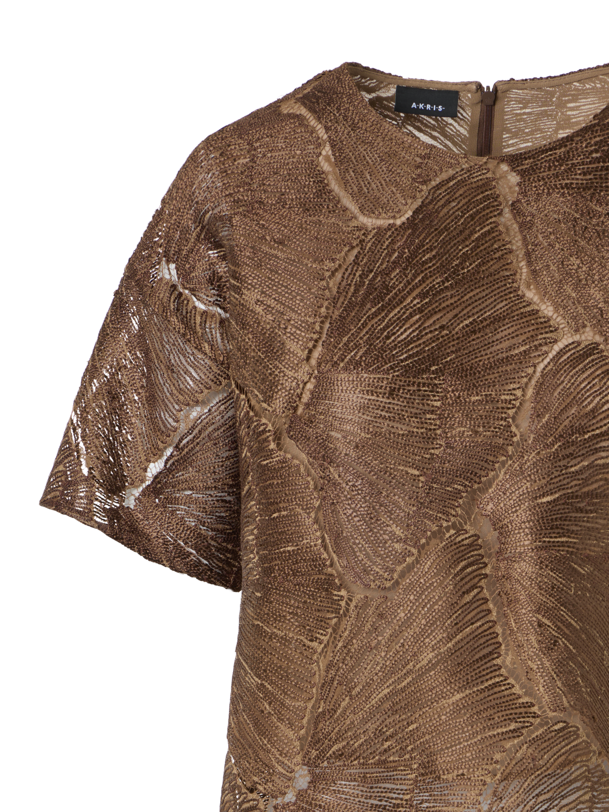 Designer Lacquered Sea Fan Lace Boxy Blouse