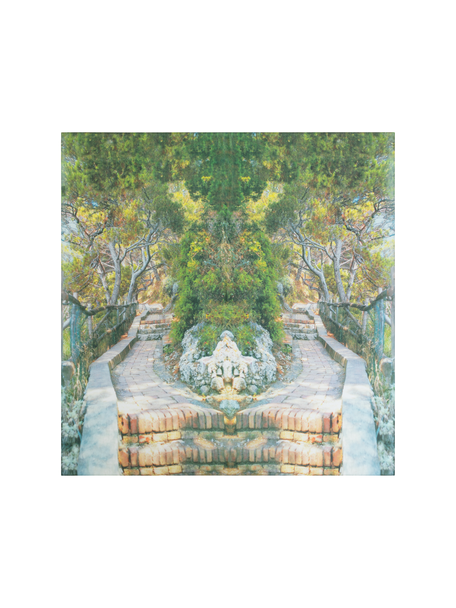 Designer Scarf in Cotton and Silk with Via Krupp Print - multicolor