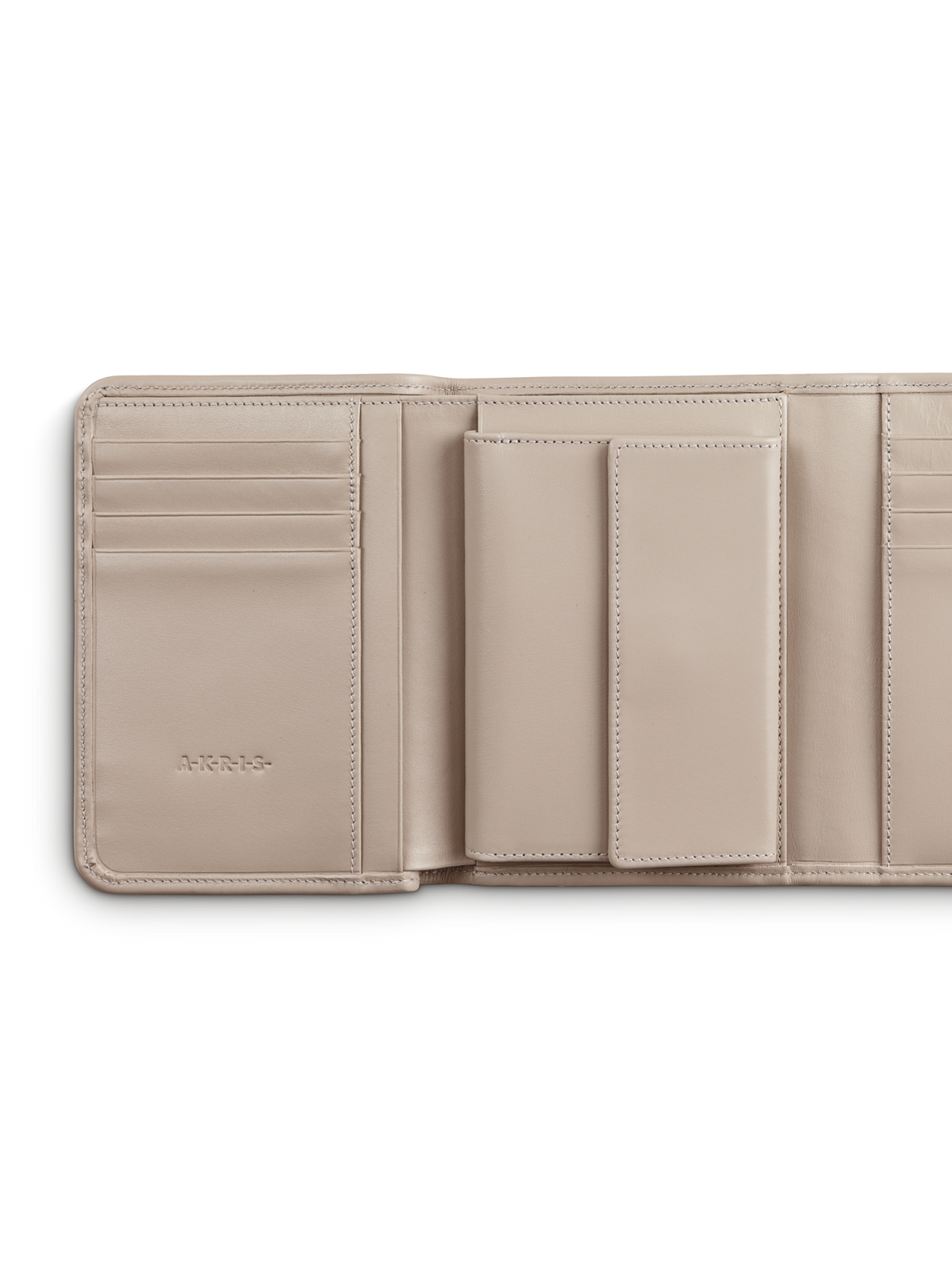 Designer Tri-Fold Wallet in Horsehair Fabric - ecru