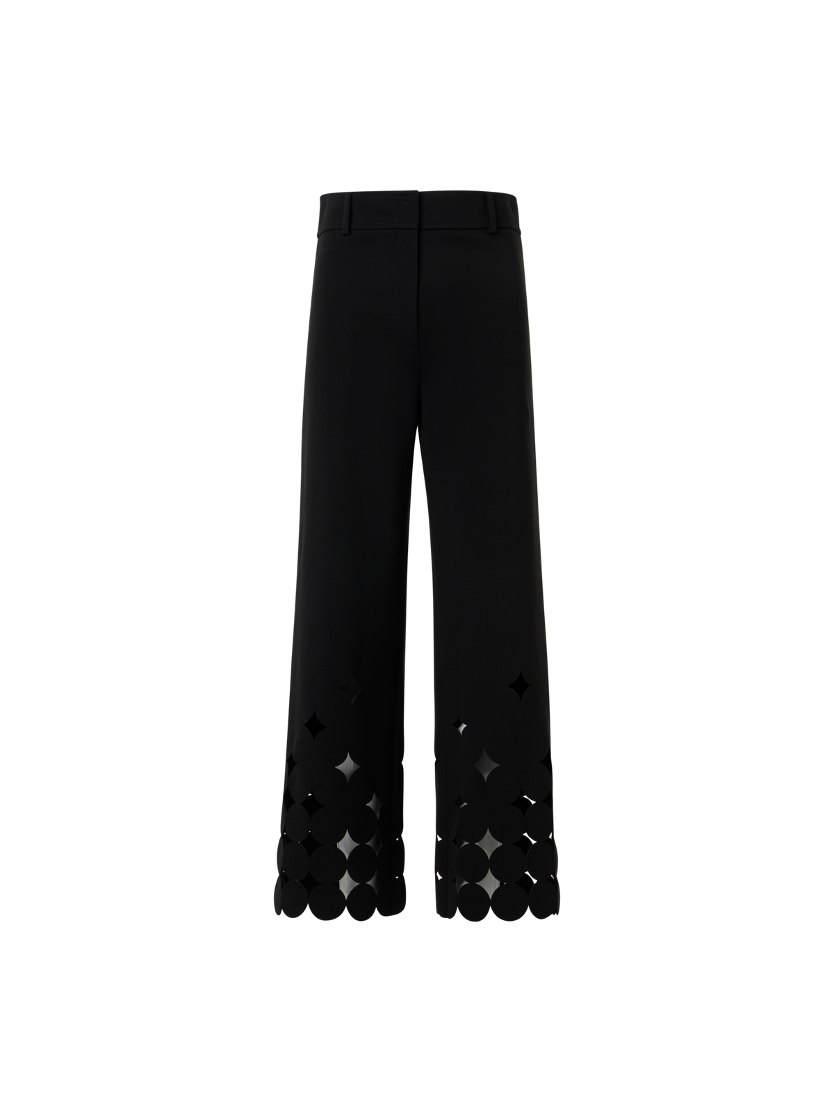 Designer Dropping Dot Cut-Out Jersey Pants - black
