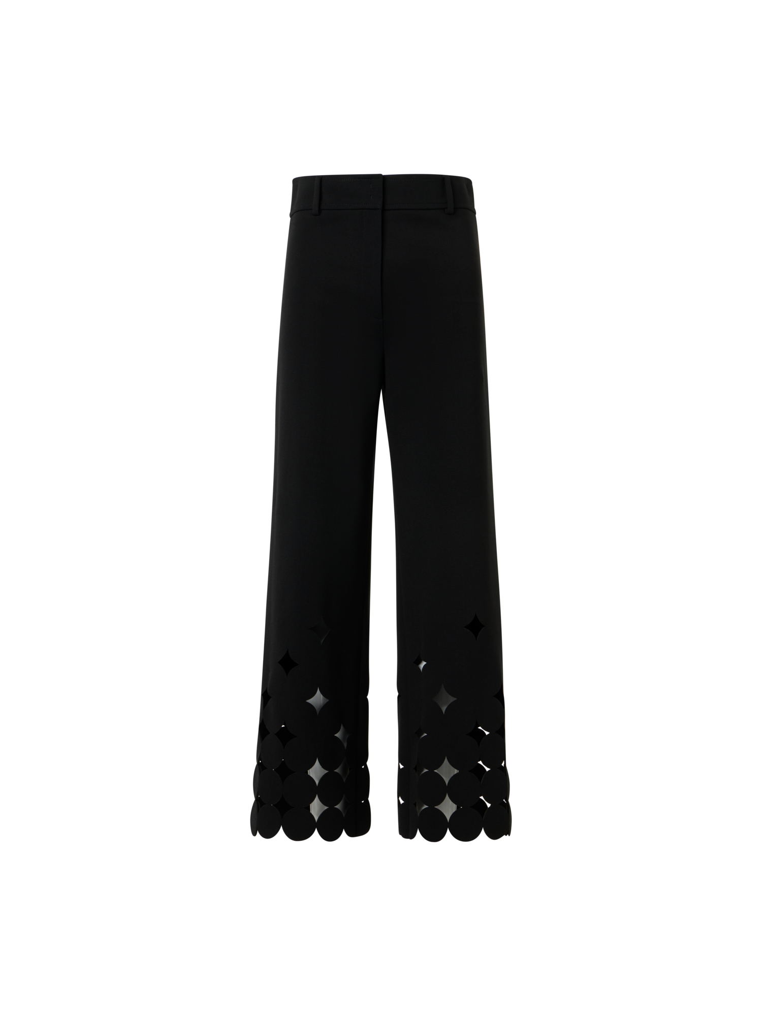 Designer Dropping Dot Cut-Out Jersey Pants - black