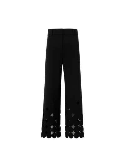 Designer Dropping Dot Cut-Out Jersey Pants - black