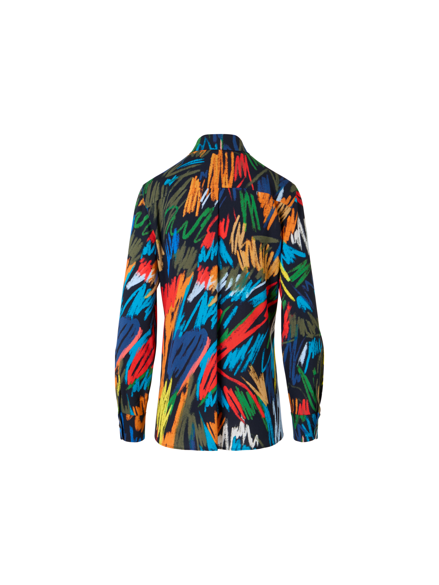 Designer Scribble Print Georgette Blouse - multicolor