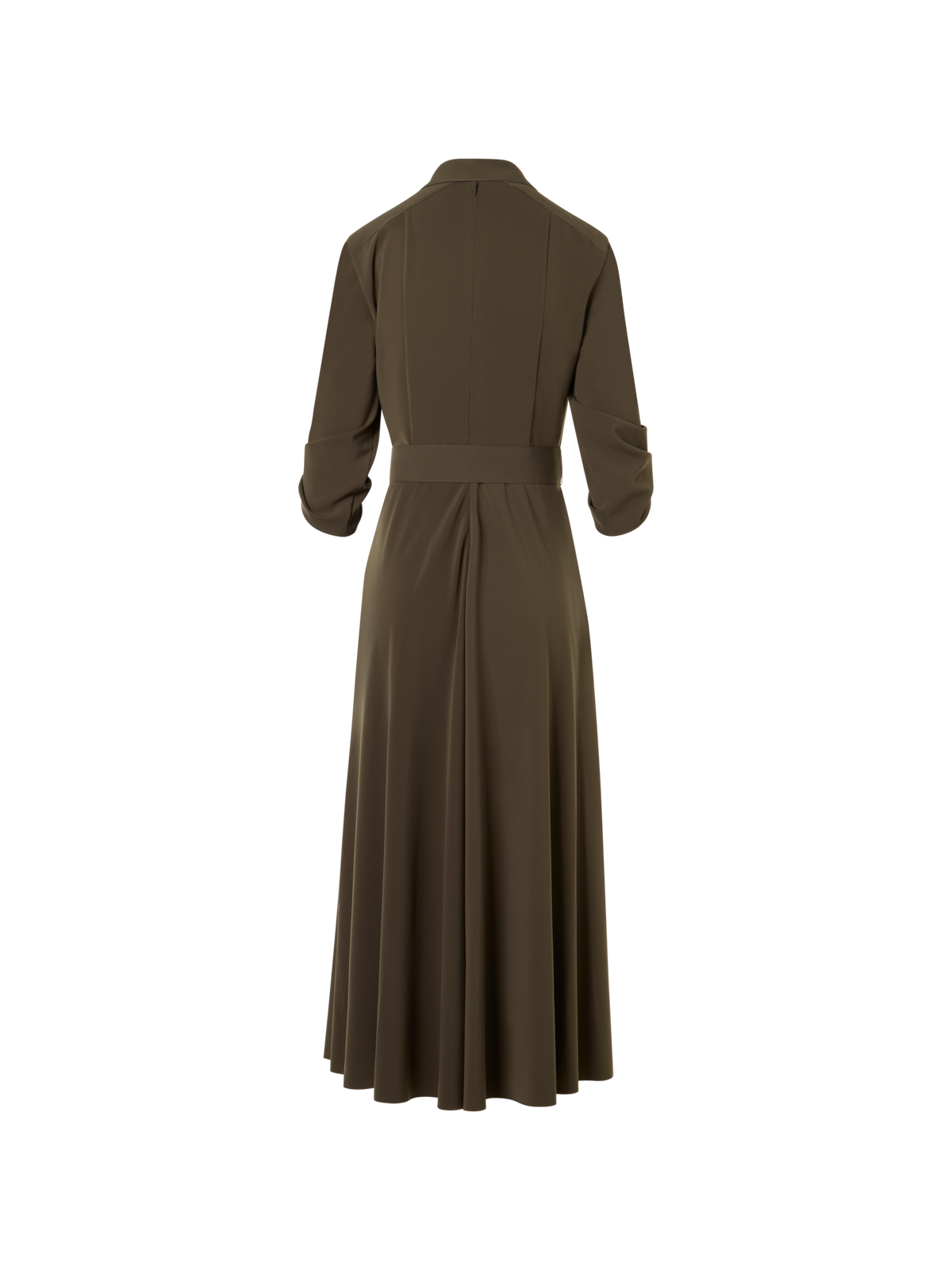 Designer Flared Lasercut-Crêpe Midi Dress - green