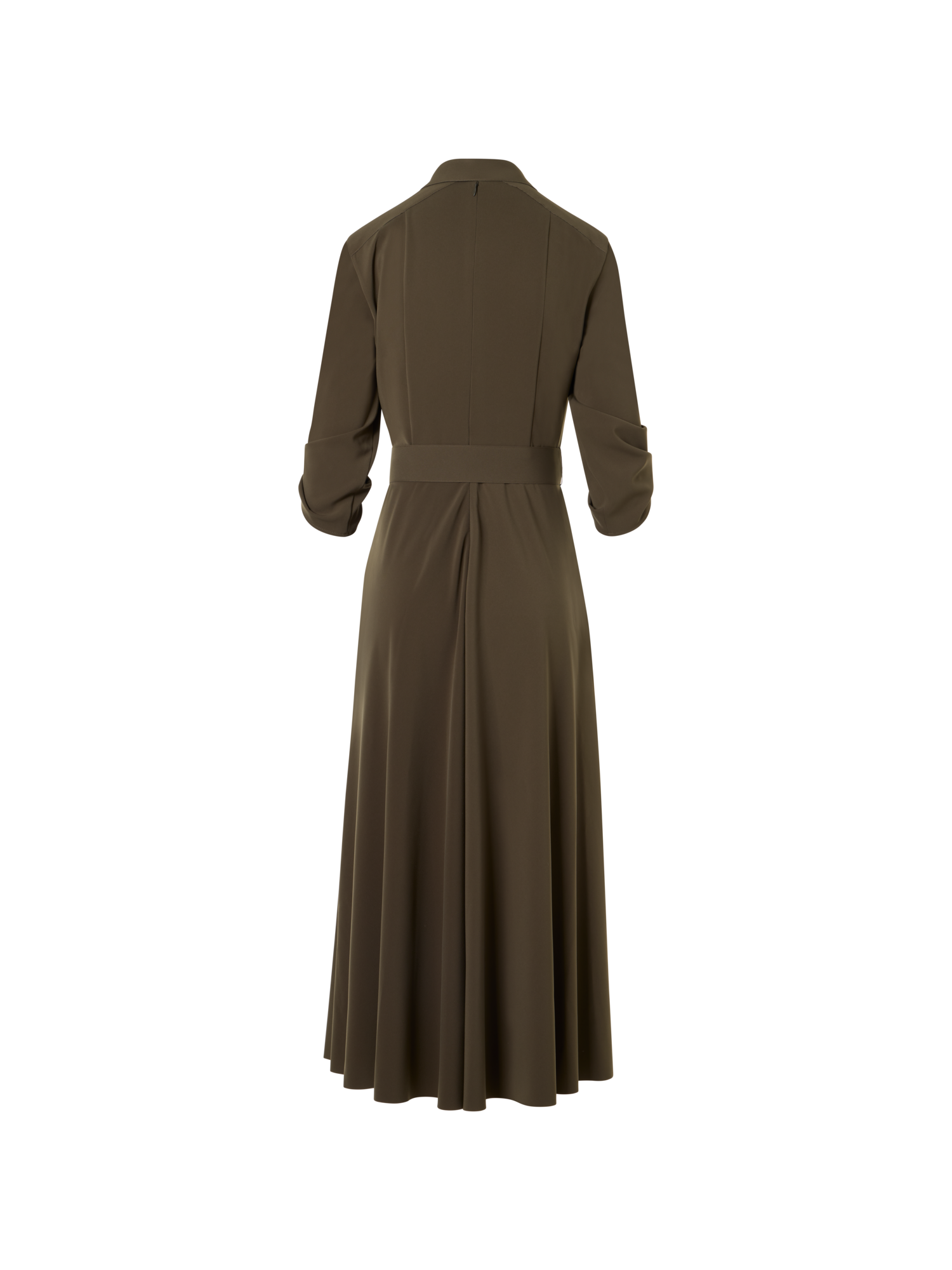 Designer Flared Lasercut-Crêpe Midi Dress - green