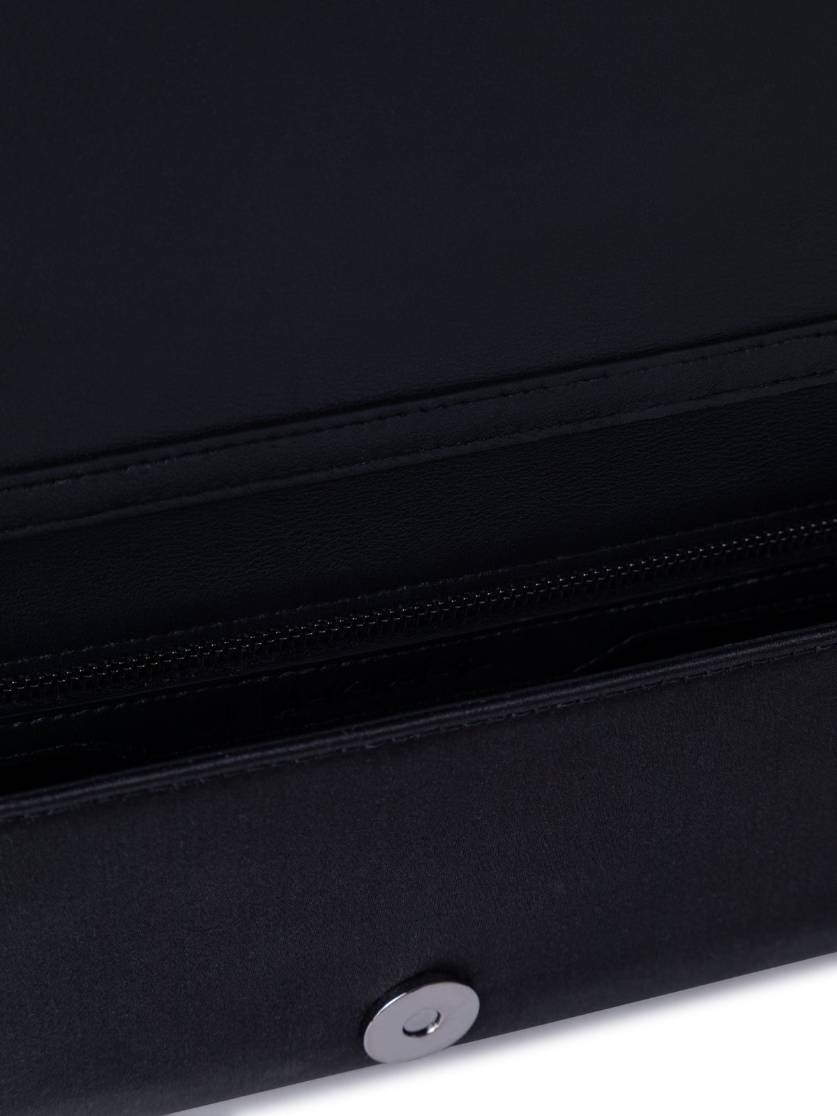 Designer Anouk Satin Clutch with Crystal Trapezoid - neutral - black