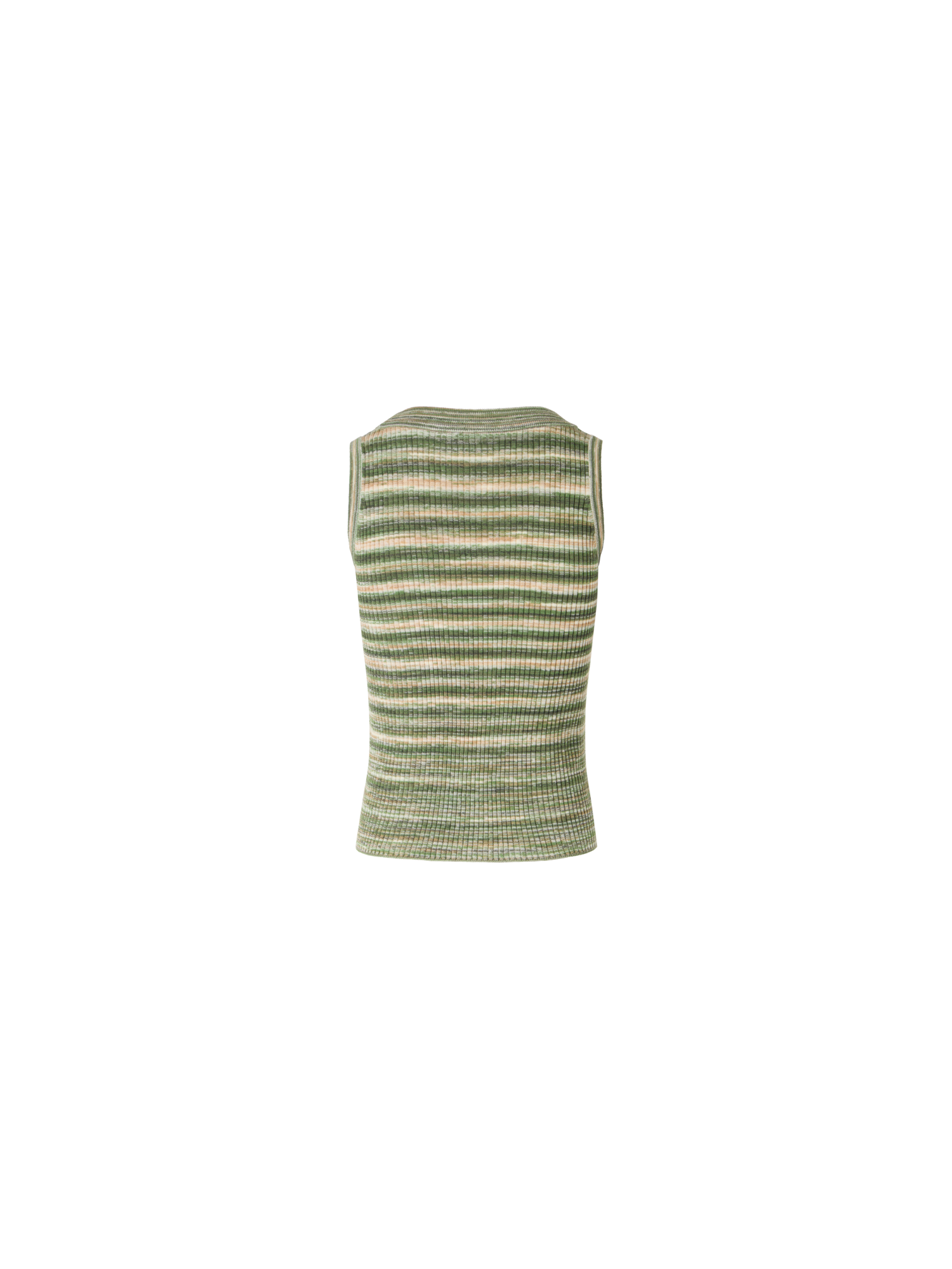 Designer Sleeveless Merino Wool Knit Top - green