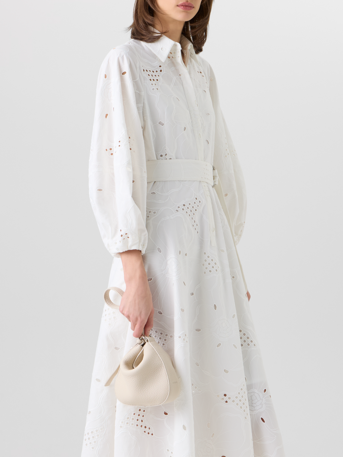 Fit-and-Flare Flower Eyelet Midi Dress – Akris EU