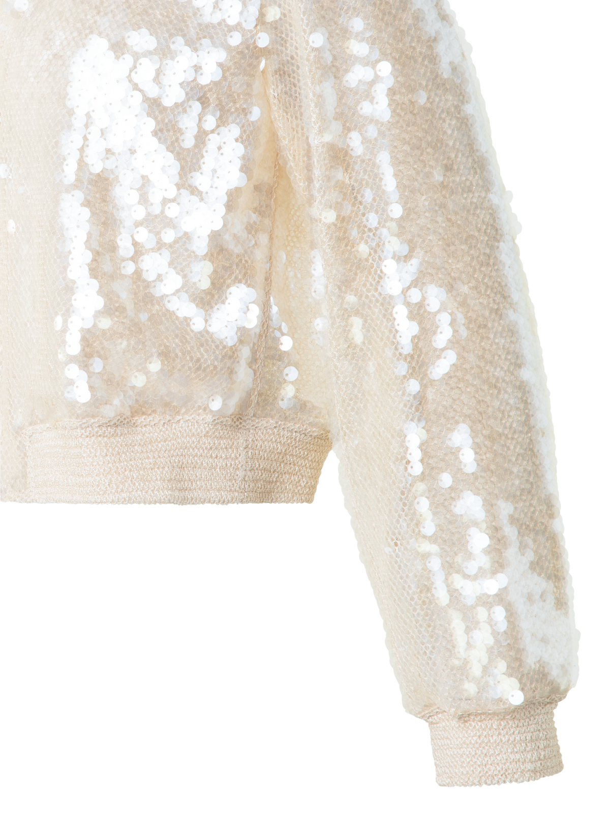 Designer Sequin Bomber Jacket - neutral - ecru - beige - white