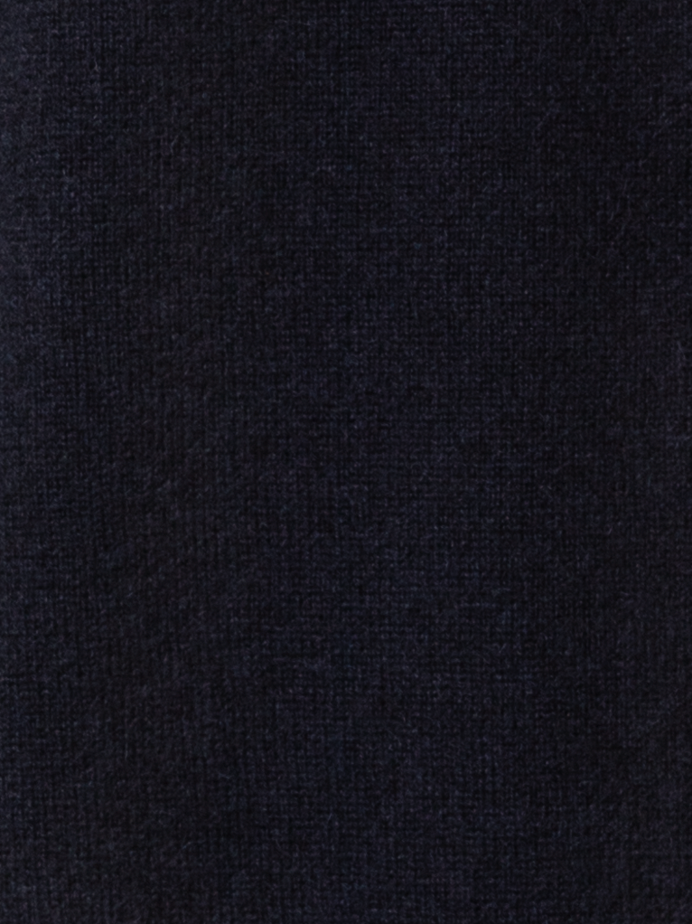 Designer 100% Cashmere V-Neck Knit Sweater - navy - blue